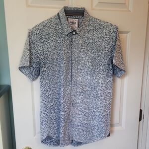 MBX Men's Navy Patterned Casual Shirt